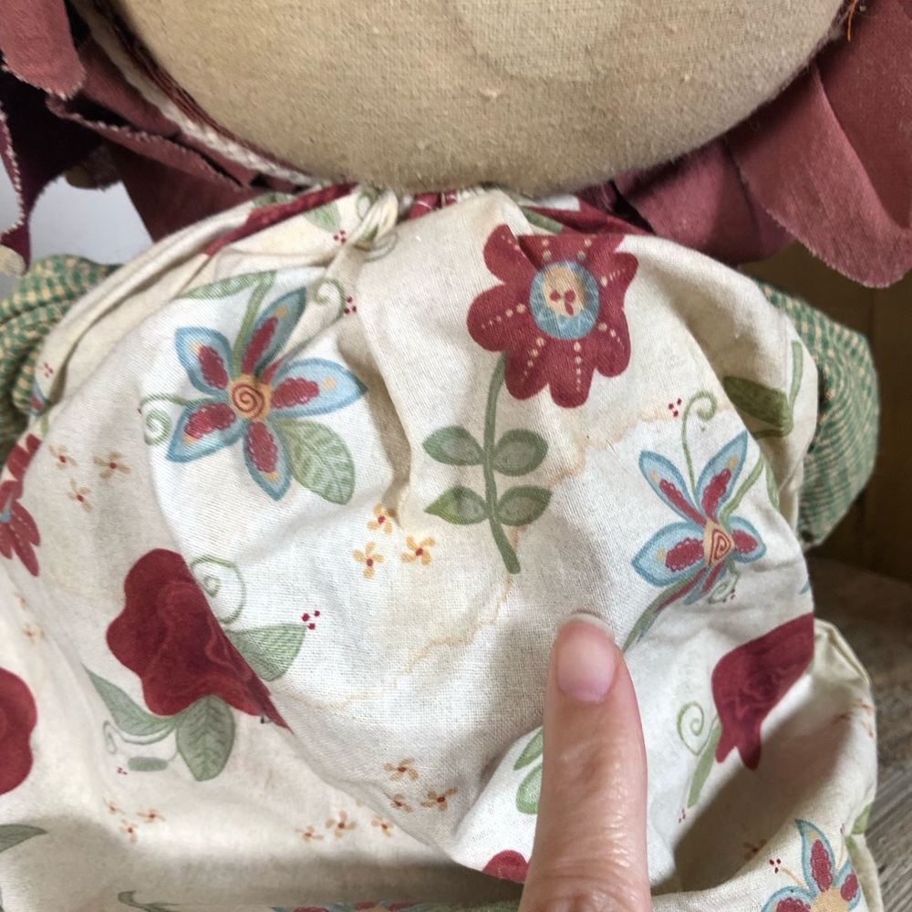 Primitive Flower Doll prim decor rustic country hand painted - Picture 7 of 9